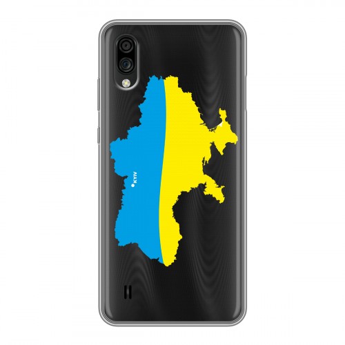Полупрозрачный дизайнерский силиконовый чехол для ZTE Blade A5 (2020) Флаг Украины