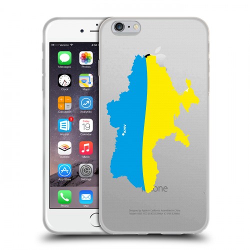 Полупрозрачный дизайнерский силиконовый чехол для Iphone 6 Plus/6s Plus Флаг Украины