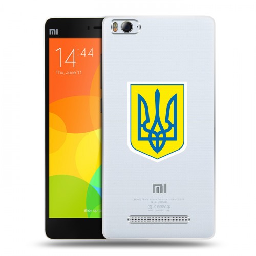 Полупрозрачный дизайнерский пластиковый чехол для Xiaomi Mi4i Флаг Украины