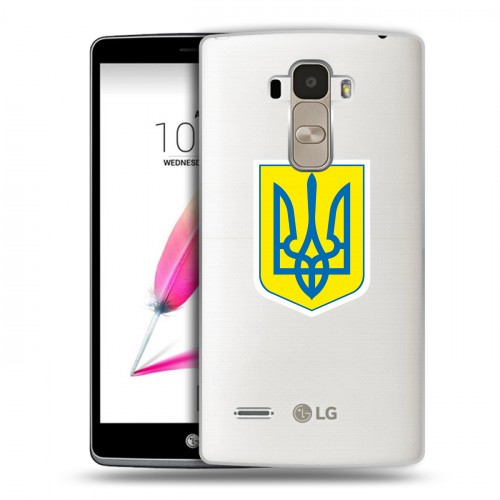 Полупрозрачный дизайнерский пластиковый чехол для LG G4 Stylus Флаг Украины