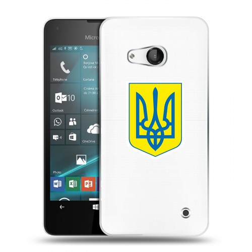 Полупрозрачный дизайнерский пластиковый чехол для Microsoft Lumia 550 Флаг Украины