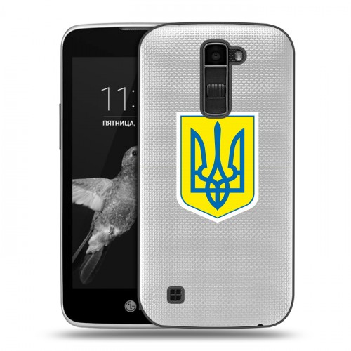 Полупрозрачный дизайнерский пластиковый чехол для LG K7 Флаг Украины