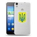 Полупрозрачный дизайнерский пластиковый чехол для Huawei Y6 Флаг Украины