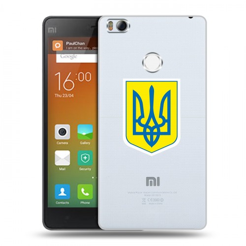 Полупрозрачный дизайнерский пластиковый чехол для Xiaomi Mi4S Флаг Украины