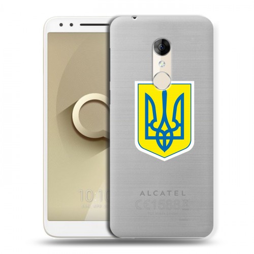 Полупрозрачный дизайнерский пластиковый чехол для Alcatel 3 Флаг Украины