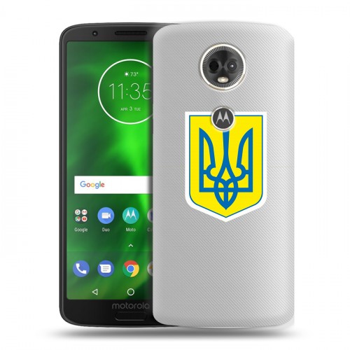 Полупрозрачный дизайнерский пластиковый чехол для Motorola Moto E5 Plus Флаг Украины