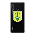 Полупрозрачный дизайнерский силиконовый с усиленными углами чехол для Huawei P30 Lite Флаг Украины