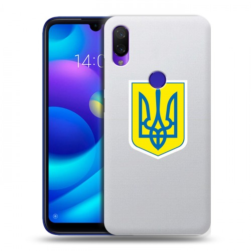 Полупрозрачный дизайнерский пластиковый чехол для Xiaomi Mi Play Флаг Украины