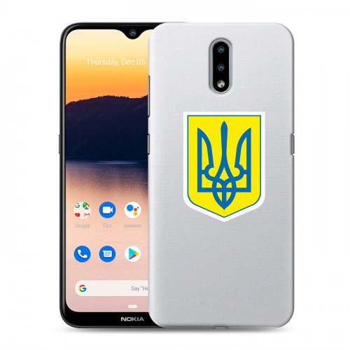 Полупрозрачный дизайнерский пластиковый чехол для Nokia 2.3 Флаг Украины