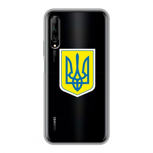 Полупрозрачный дизайнерский силиконовый чехол для Huawei Y9s Флаг Украины