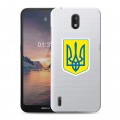 Полупрозрачный дизайнерский пластиковый чехол для Nokia 1.3 Флаг Украины