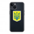 Полупрозрачный дизайнерский пластиковый чехол для Iphone 14 Флаг Украины