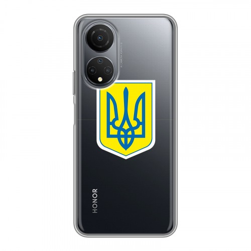 Полупрозрачный дизайнерский пластиковый чехол для Huawei Honor X7 Флаг Украины