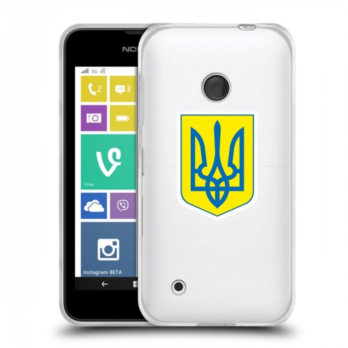 Полупрозрачный дизайнерский пластиковый чехол для Nokia Lumia 530 Флаг Украины