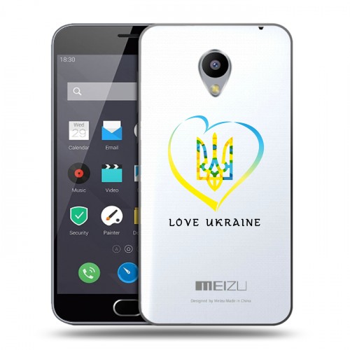 Полупрозрачный дизайнерский пластиковый чехол для Meizu M2 Note Флаг Украины