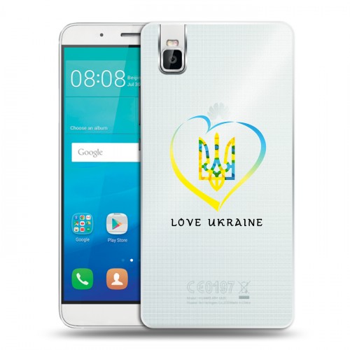 Полупрозрачный дизайнерский пластиковый чехол для Huawei ShotX Флаг Украины