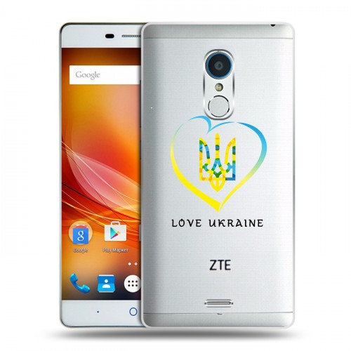 Полупрозрачный дизайнерский пластиковый чехол для ZTE Blade X9 Флаг Украины