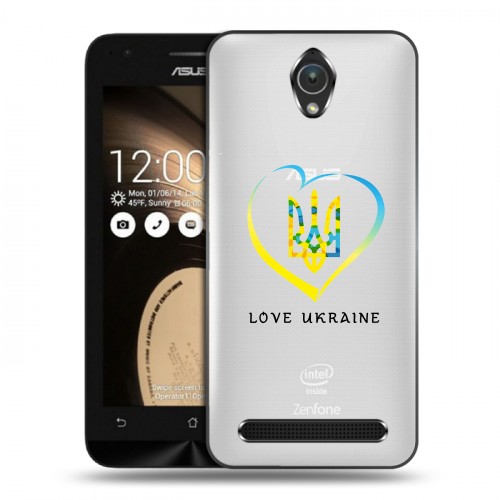 Полупрозрачный дизайнерский пластиковый чехол для ASUS ZenFone Go 4.5 Флаг Украины