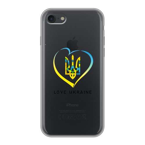 Полупрозрачный дизайнерский силиконовый чехол для Iphone 7 Флаг Украины