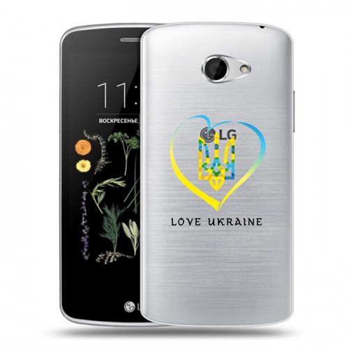 Полупрозрачный дизайнерский пластиковый чехол для LG K5 Флаг Украины