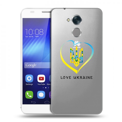 Полупрозрачный дизайнерский пластиковый чехол для Huawei Honor 6C Флаг Украины
