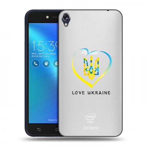 Полупрозрачный дизайнерский пластиковый чехол для Asus ZenFone Live Флаг Украины
