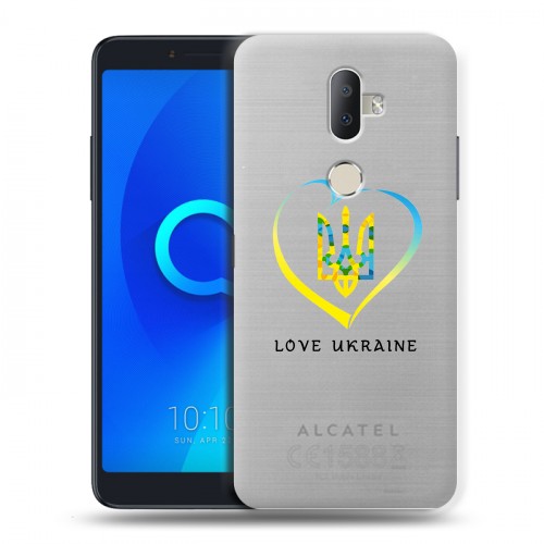 Полупрозрачный дизайнерский пластиковый чехол для Alcatel 3V Флаг Украины