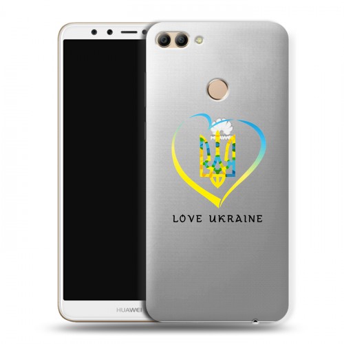 Полупрозрачный дизайнерский пластиковый чехол для Huawei Y9 (2018) Флаг Украины