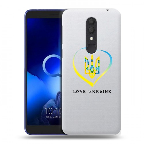 Полупрозрачный дизайнерский пластиковый чехол для Alcatel 1X (2019) Флаг Украины