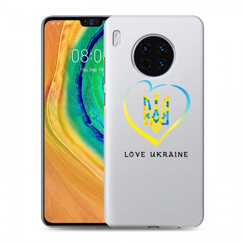 Полупрозрачный дизайнерский пластиковый чехол для Huawei Mate 30 Флаг Украины