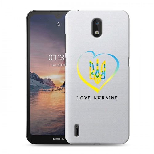 Полупрозрачный дизайнерский пластиковый чехол для Nokia 1.3 Флаг Украины