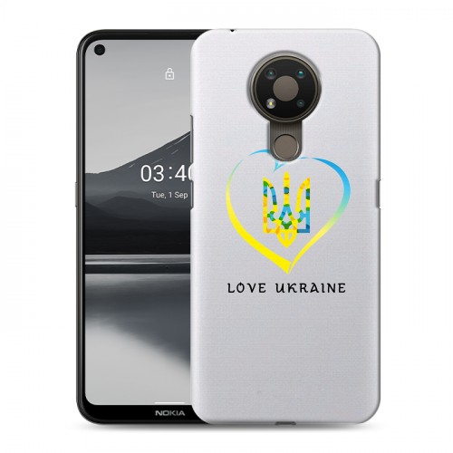 Полупрозрачный дизайнерский пластиковый чехол для Nokia 3.4 Флаг Украины