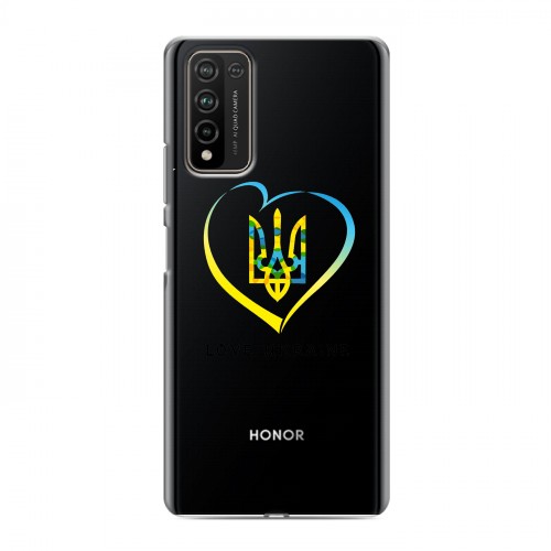 Полупрозрачный дизайнерский пластиковый чехол для Huawei Honor 10X Lite Флаг Украины