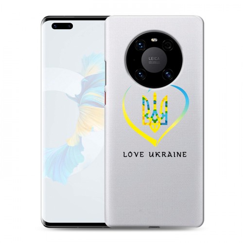 Полупрозрачный дизайнерский пластиковый чехол для Huawei Mate 40 Pro Флаг Украины
