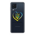 Полупрозрачный дизайнерский пластиковый чехол для Samsung Galaxy A22 Флаг Украины