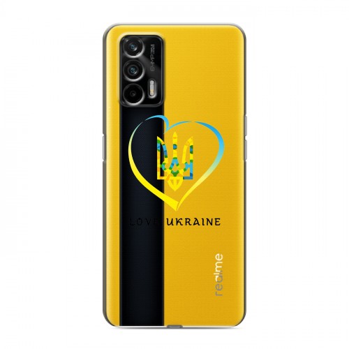 Полупрозрачный дизайнерский пластиковый чехол для Realme GT Флаг Украины