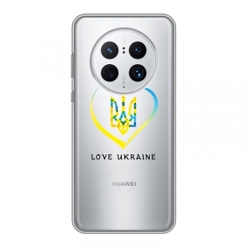 Полупрозрачный дизайнерский пластиковый чехол для Huawei Mate 50 Pro Флаг Украины