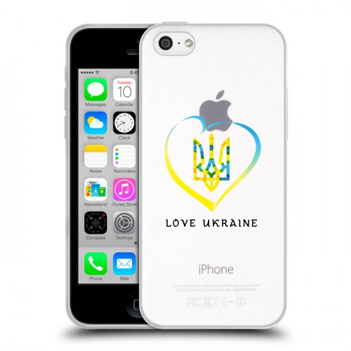 Полупрозрачный дизайнерский пластиковый чехол для Iphone 5c Флаг Украины