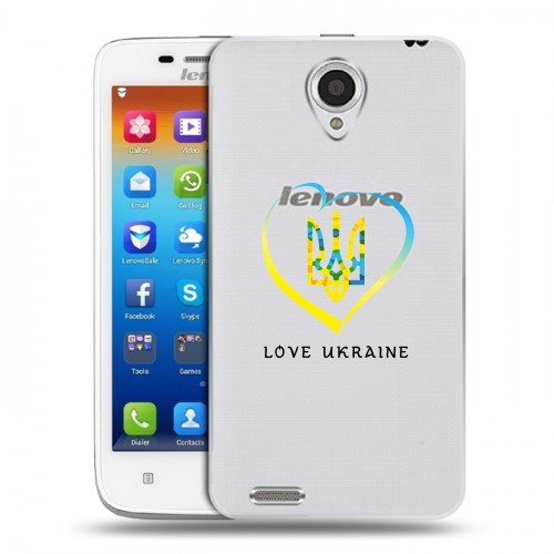 Полупрозрачный дизайнерский пластиковый чехол для Lenovo S650 Ideaphone Флаг Украины