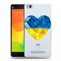 Полупрозрачный дизайнерский пластиковый чехол для Xiaomi Mi4i Флаг Украины