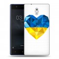 Полупрозрачный дизайнерский пластиковый чехол для Nokia 3 Флаг Украины