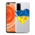 Полупрозрачный дизайнерский пластиковый чехол для Huawei Honor View 30 Pro Флаг Украины