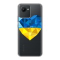 Полупрозрачный дизайнерский пластиковый чехол для Realme C30 Флаг Украины