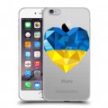 Полупрозрачный дизайнерский силиконовый чехол для Iphone 6 Plus/6s Plus Флаг Украины