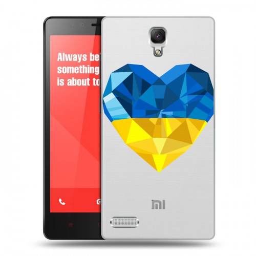 Полупрозрачный дизайнерский пластиковый чехол для Xiaomi RedMi Note Флаг Украины