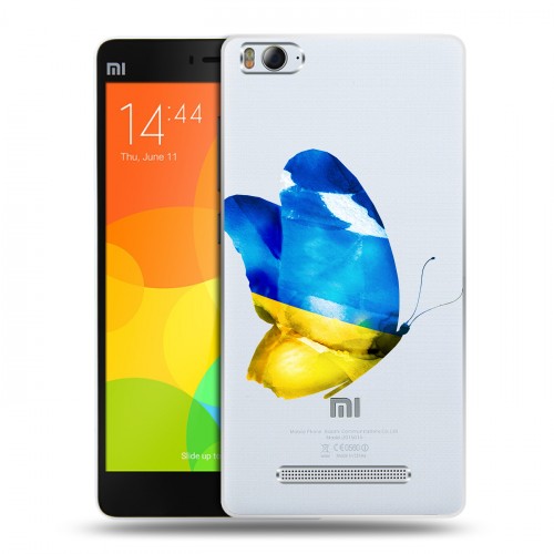 Полупрозрачный дизайнерский пластиковый чехол для Xiaomi Mi4i Флаг Украины