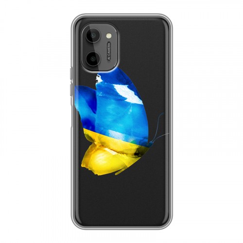 Полупрозрачный дизайнерский силиконовый чехол для HTC Wildfire E Plus Флаг Украины
