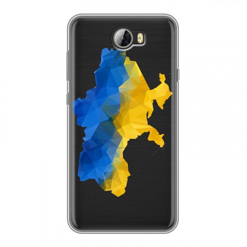 Полупрозрачный дизайнерский пластиковый чехол для Huawei Y5 II Флаг Украины