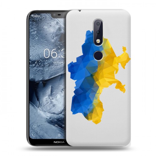 Полупрозрачный дизайнерский пластиковый чехол для Nokia 6.1 Plus Флаг Украины