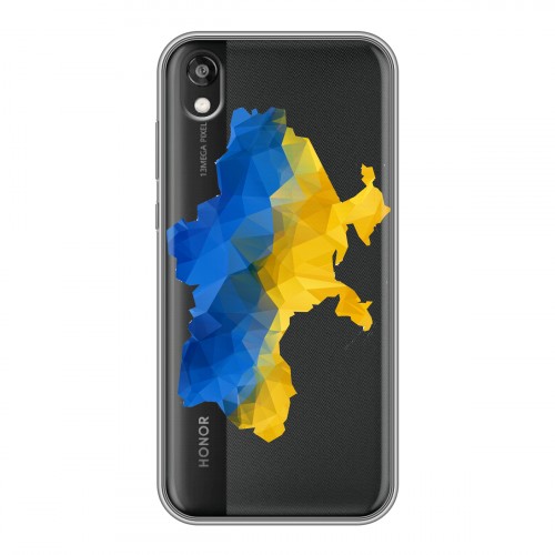 Полупрозрачный дизайнерский силиконовый чехол для Huawei Honor 8s Флаг Украины